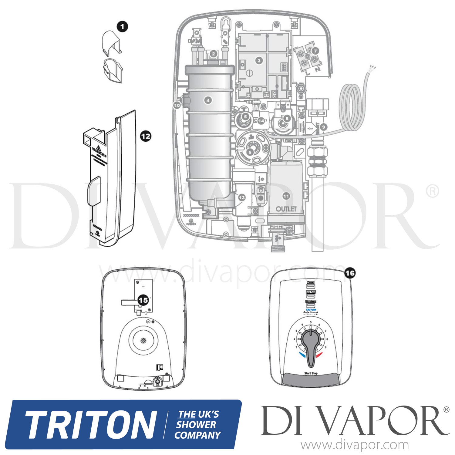 Triton Safeguard Care Digilink Electric Shower Spare Parts Tr Dv 631